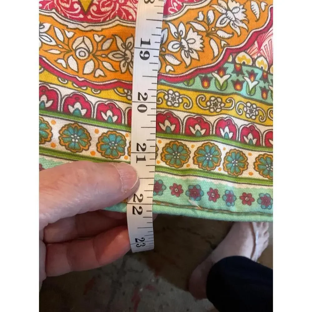 Lucida 100%Cotton Colorful Medallion Print Feathers  Pillow cover. 22”x22”